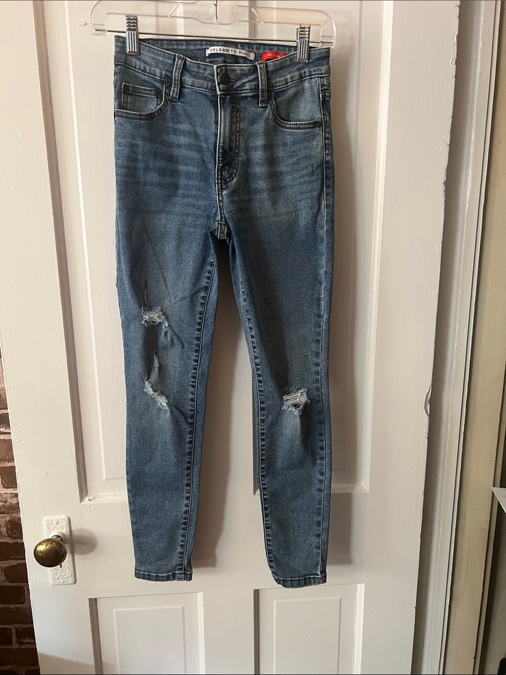 Celebrity Pink High-Rise Distressed Skinny Jeans - Blue